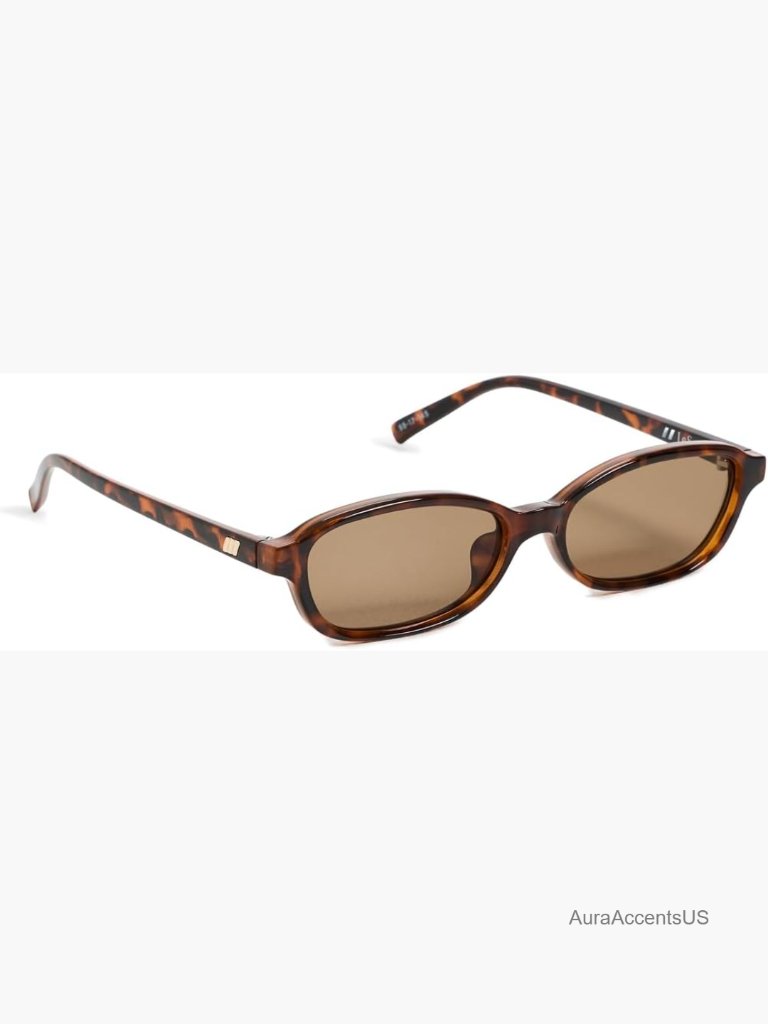 Rectangular Sunglasses With Tortoiseshell Frame, Non-Polarized Lenses, Soft